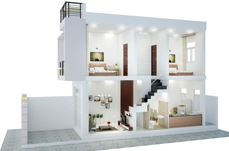Thiết kế nội thất nhà phố 2 tầng đẹp Thiết kế nội thất nhà phố 2 tầng đẹp