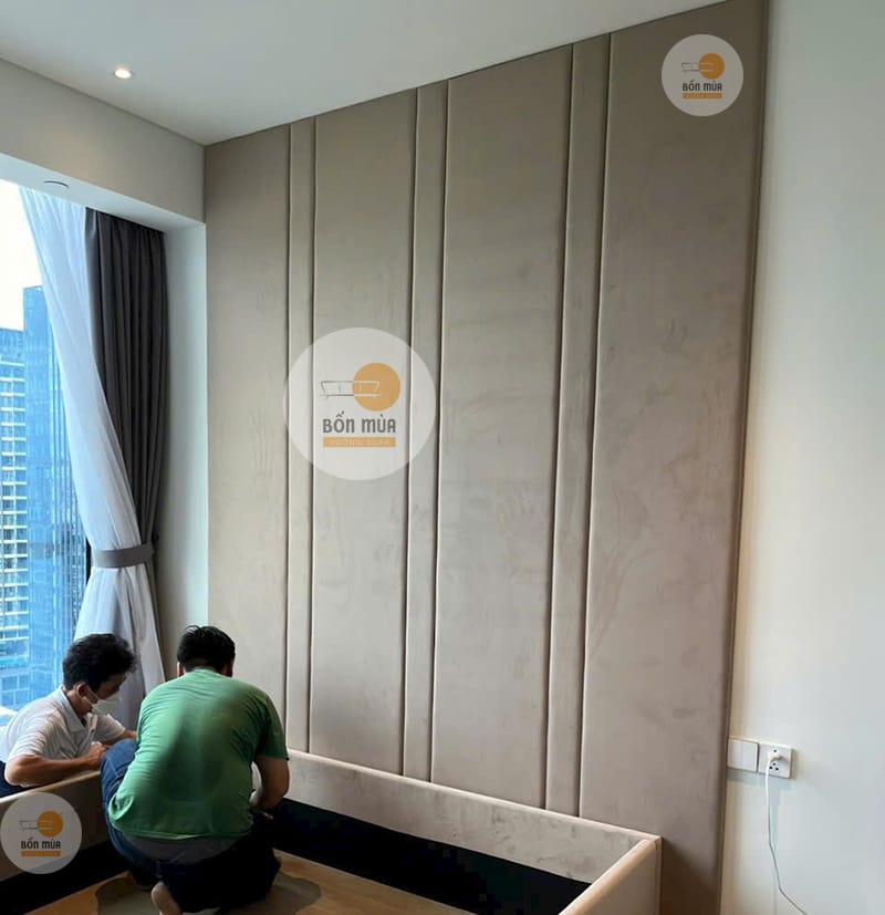Bọc nệm vách đầu giường tại TPHCM – Xưởng Sofa Bốn Mùa