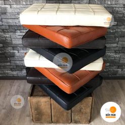 Nệm ngồi bệt bằng da có đường may chia ô - NNBV03