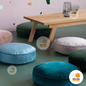 Nệm ngồi bệt tròn bọc nhung - NNBT04