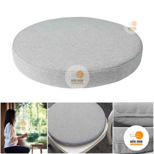 Nệm ngồi bệt tròn màu xám trơn - NNBT07