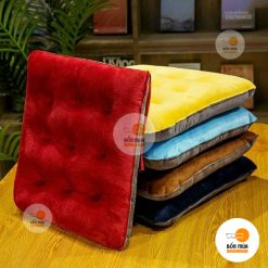 Nệm ngồi bệt vải nhung phối 2 màu - NNB06