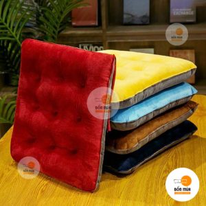 Nệm ngồi bệt vải nhung phối 2 màu - NNBV06